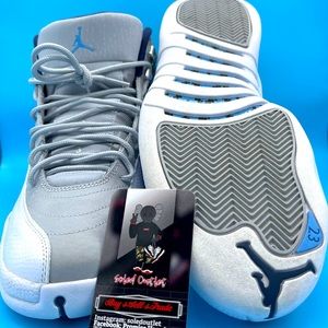 Retro 12 Wolf Grey University Blue Size 10